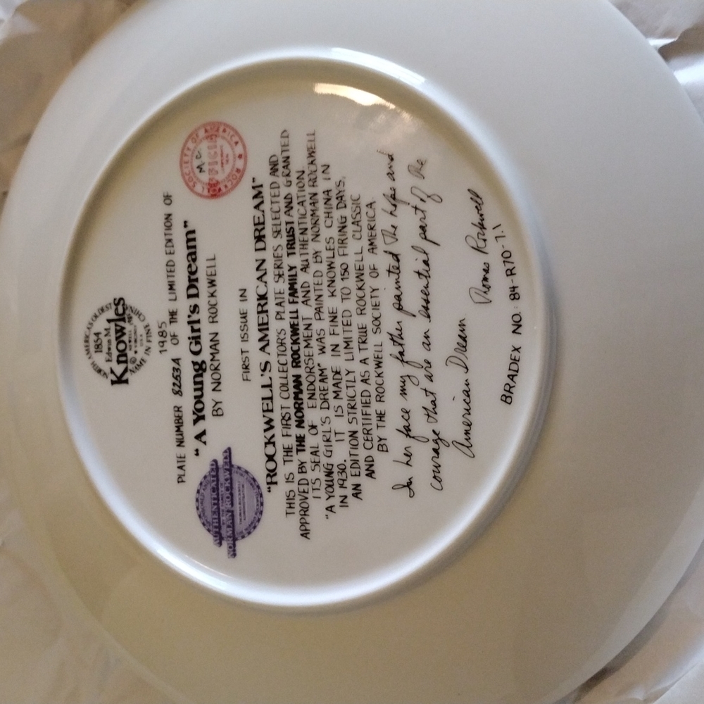 5 AUTHENTICATED NORMAN ROCKWELL PLATES - Picture 10 of 14